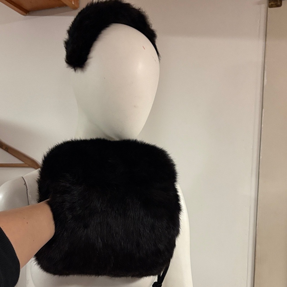 Vintage Brown Fur Accessory Set